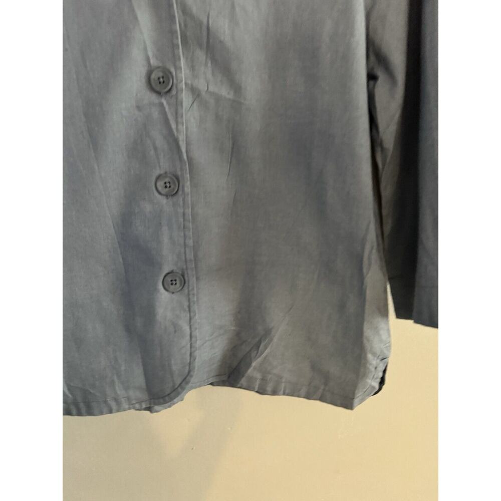The Vermont Country Store Linen Blend Button Front Long Sleeve Shirt Size Small - Picture 4 of 6